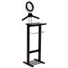 Contemporary Home Living Coat Stand with Tray and a Round Mirror - 55.25" - Brown view 1