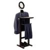 Contemporary Home Living Coat Stand with Tray and a Round Mirror - 55.25" - Brown view 3