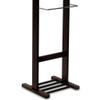 Contemporary Home Living Coat Stand with Tray and a Round Mirror - 55.25" - Brown view 4