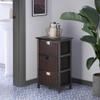 Contemporary Home Living Wooden Storage Rack with Three Foldable Baskets - 28.50 - Black view 4
