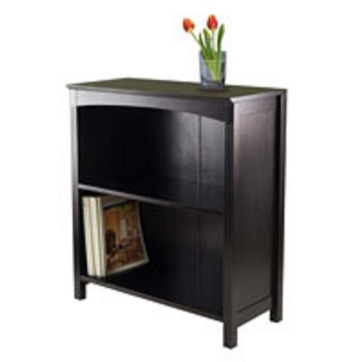 Contemporary Home Living 30 Espresso Black Storage Shelf or Bookcase with Three Tier Wide