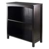 Contemporary Home Living 30 Espresso Black Storage Shelf or Bookcase with Three Tier Wide view 3