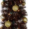 Pre-Lit Pre-Decorated Tinsel Pop-Up Artificial Christmas Tree - 6' - Brown - Clear Lights view 2