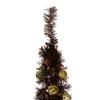 Pre-Lit Pre-Decorated Tinsel Pop-Up Artificial Christmas Tree - 6' - Brown - Clear Lights view 3