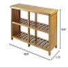 Contemporary Home Living 38.25 Teak Beige Wooden Shoe Bench view 2