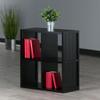 Contemporary Home Living 2x2 Cube Wood Storage Shelf with Wainscoting - 27" - Black view 2