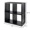 Contemporary Home Living 2x2 Cube Wood Storage Shelf with Wainscoting - 27" - Black view 3