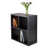 Contemporary Home Living 2x2 Cube Wood Storage Shelf with Wainscoting - 27" - Black view 4