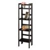 Contemporary Home Living 51.25" Black Elegant Terry Tall 4-Tier Folding Bookcase Shelf view 1