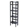 Contemporary Home Living 51.25" Black Elegant Terry Tall 4-Tier Folding Bookcase Shelf view 3