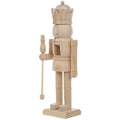 HL Home Wood Nutcracker with Staff Christmas Decoration Gift