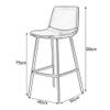 29.5" H Bar Stools with Back Counter Height Stool Faux Leather Upholstered Seat Modern Kitchen Bar Chair Footrest with Gold Metal Leg for Pub Coffee Home Dinning view 3
