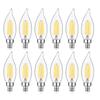 Sigalux E12 LED Bulb Candelabra Base 60 watt Chandelier Light Bulbs Dimmable, Flame Tip, 4.5W, 500LM 2700K Soft White, CA10 Candle Light Bulbs, 12 Packs view 1