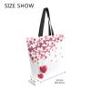 ZZKKO Love Tree Canvas Tote Grocery Bag Shoulder Casual Book Bag Large for Women Teachers, Valentines Day Cotton Bag Shopping Purse Handbag Reusable M view 3