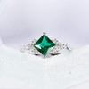 Bansriracha Emerald Gemstone Rings for Women 925 Sterling Silver Square Cut Created Stone Wedding Romantic Engagement Fine Jewelry (5) view 2