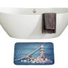 Amagical Blue Marine Life Seashells Conch 3 Piece Bathroom Mat Set Shower Curtain Set Bath Mat Contour Mat Fabric Waterproof Shower Curtain with 12 Hooks view 4