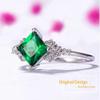 Bansriracha Emerald Gemstone Rings for Women 925 Sterling Silver Square Cut Created Stone Wedding Romantic Engagement Fine Jewelry (8) view 3