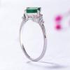 Bansriracha Emerald Gemstone Rings for Women 925 Sterling Silver Square Cut Created Stone Wedding Romantic Engagement Fine Jewelry (6) view 4