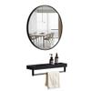 Aluminum Alloy Frame Wall Mounted Mirror Makeup Mirror,with Storage Shelf Decorative Hanging Wall Bathroom Mirror view 1