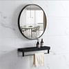 Aluminum Alloy Frame Wall Mounted Mirror Makeup Mirror,with Storage Shelf Decorative Hanging Wall Bathroom Mirror view 2