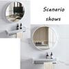Aluminum Alloy Frame Wall Mounted Mirror Makeup Mirror,with Storage Shelf Decorative Hanging Wall Bathroom Mirror view 4
