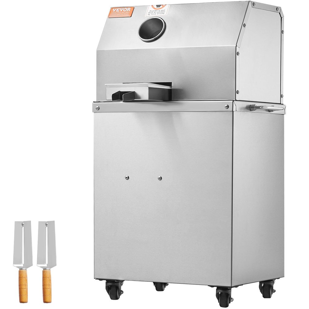 VEVOR Sugar Cane Juicer Machine, 800W Electric 3 Rollers 304 Stainless Steel Rollers 660lb/h Output Sugar Cane Juicer Press with Acrylic Transparent Door for Commercial Use