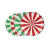 AMYESE Red Green Striped Round Paper Plates - 9 inch 16 Count Biodegradable Decorative Plates for Birthday Party, Holiday Celebration, Christmas, Graduation, Easter view 2