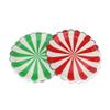 AMYESE Red Green Striped Round Paper Plates - 9 inch 16 Count Biodegradable Decorative Plates for Birthday Party, Holiday Celebration, Christmas, Graduation, Easter view 3