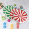 AMYESE Red Green Striped Round Paper Plates - 9 inch 16 Count Biodegradable Decorative Plates for Birthday Party, Holiday Celebration, Christmas, Graduation, Easter view 4