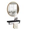 Aluminum Alloy Frame Wall Mounted Mirror Makeup Mirror,with Storage Shelf Decorative Hanging Wall Bathroom Mirror view 1