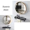 Aluminum Alloy Frame Wall Mounted Mirror Makeup Mirror,with Storage Shelf Decorative Hanging Wall Bathroom Mirror view 4