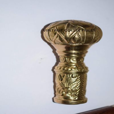 Designer Brass Handle Wooden Walking Stick Cane Handle only