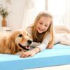 Subrtex 4 Inch Memory Foam Mattress Topper Mattress Pad Ventilated Gel Infused Bed Foam Topper for Pressure Relieving, CertiPUR-US Certified, Queen, Blue view 4