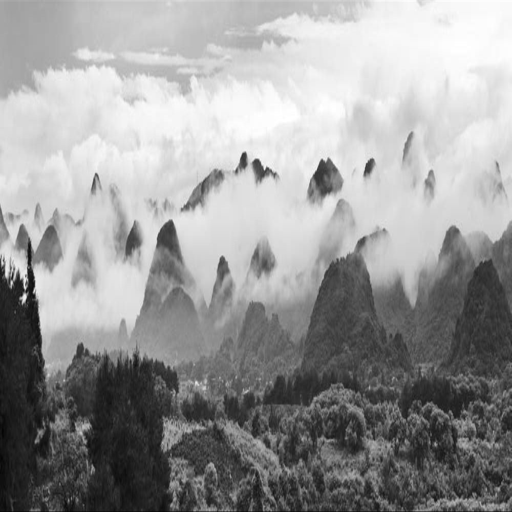 Posterazzi PDDAS07KSU2206LARGE Limestone Hills in Mist, Xingping, Yangshuo, Guangxi, China Photo Print, 24 x 36, Multi