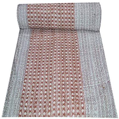YUVANCRAFTS Indian Handblock Multi Print Queen Kantha Quilt 100% Cotton Kantha Throw Blanket Bedspread Gudari