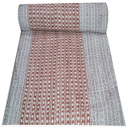 YUVANCRAFTS Indian Handblock Multi Print Queen Kantha Quilt 100% Cotton Kantha Throw Blanket Bedspread Gudari
