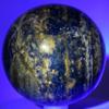 68mm Blue Lapis Lazuli w/Pyrite Sphere Natural Crystal Decor Ball Polished Mineral Stone - Afghanistan + Stand view 4