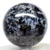 2" Indigo Gabbro Sphere Sparkling Natural Blizzard Crystal Ball Mystic Merlinite Mineral Polished Stone - Madagascar + Stand view 1