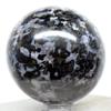 2" Indigo Gabbro Sphere Sparkling Natural Blizzard Crystal Ball Mystic Merlinite Mineral Polished Stone - Madagascar + Stand view 3