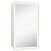 Hamilton Hills Bathroom Mirror with Storage - Wall Mounted Medicine Cabinet with 4 Glass Shelves and LED Backlighting - Modern Rectangular Organizer for Bathroom Dcor 16 x 26 Inch - White view 1