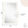 Hamilton Hills Bathroom Mirror with Storage - Wall Mounted Medicine Cabinet with 4 Glass Shelves and LED Backlighting - Modern Rectangular Organizer for Bathroom Dcor 16 x 26 Inch - White view 2