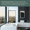 Hamilton Hills Bathroom Mirror with Storage - Wall Mounted Medicine Cabinet with 4 Glass Shelves and LED Backlighting - Modern Rectangular Organizer for Bathroom Dcor 16 x 26 Inch - White view 3