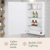 Hamilton Hills Bathroom Mirror with Storage - Wall Mounted Medicine Cabinet with 4 Glass Shelves and LED Backlighting - Modern Rectangular Organizer for Bathroom Dcor 16 x 26 Inch - White view 4