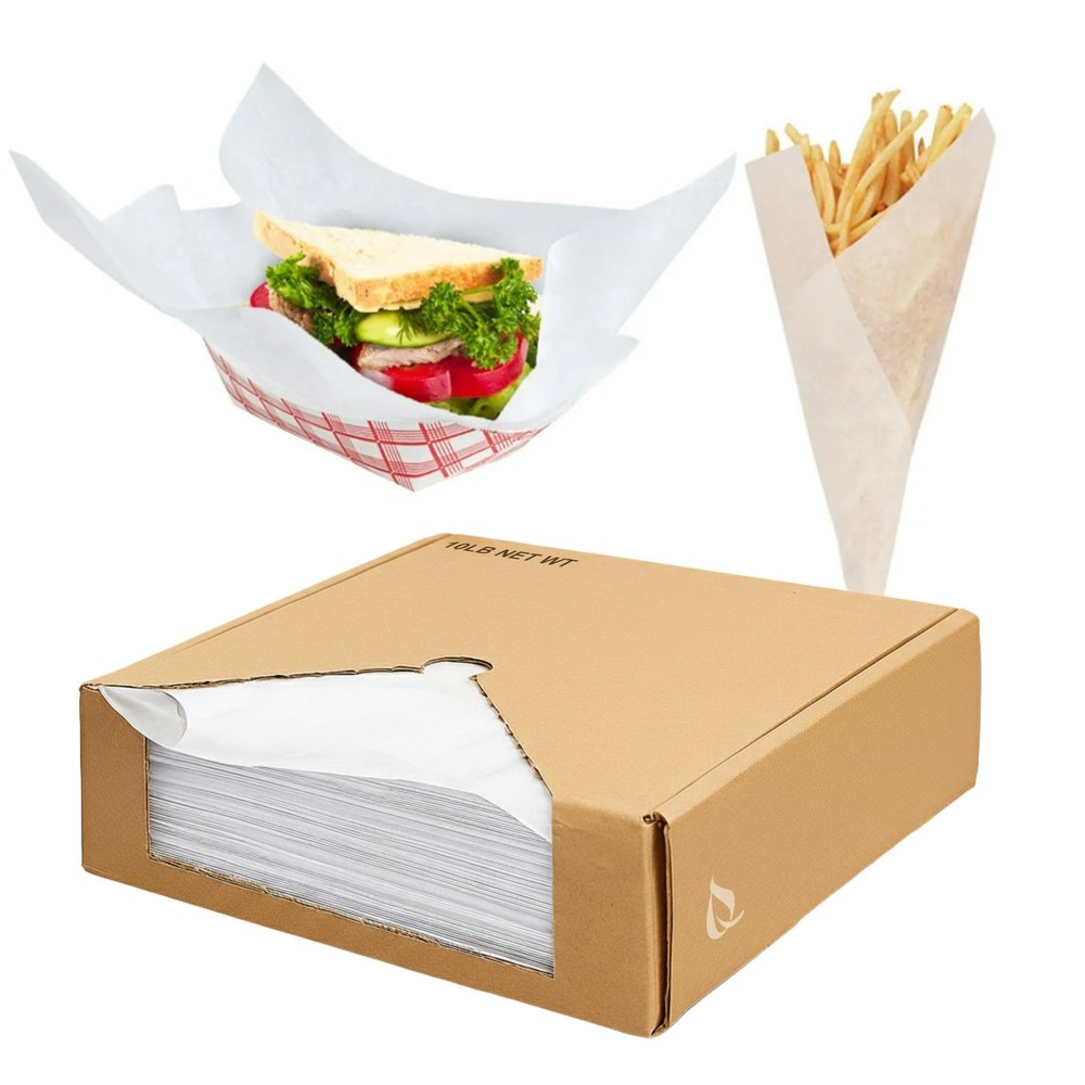 [1 PACK] EcoQuality Deli Paper Sheets Dry Waxed 12x15 - Grease Resistant Sandwich Liner, Microwave Safe, Deli Wrap for Restaurants, BBQ, Schools and Concession Stands (12 in x 15 in - Case of 1)