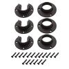 Wideskall Heavy Duty Stainless Steel Closet Pole Sockets Rod End Support with Screws (Matt Black, 3 Sets) view 1