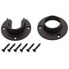 Wideskall Heavy Duty Stainless Steel Closet Pole Sockets Rod End Support with Screws (Matt Black, 3 Sets) view 4