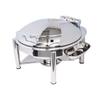 Eastern Tabletop 3938PL Crown Collection 6 Quart Induction Chafing Dish, Round, Hinged Lid, Pillared Style Stand view 1