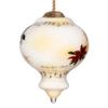 3.75" White and Black Christmas Piano Glass Ornament view 3