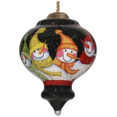 3.75" Together We Have It All Snowman Christmas Glass Finial Ornament