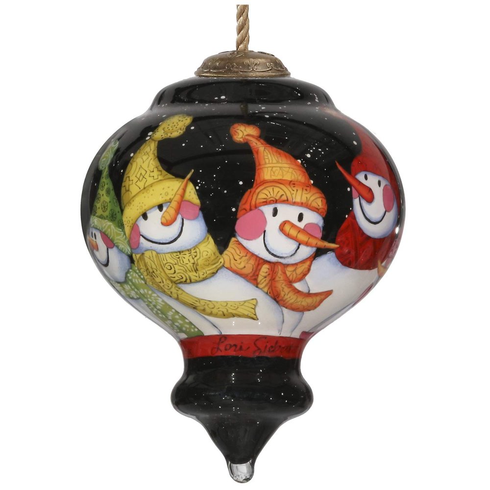 3.75" Together We Have It All Snowman Christmas Glass Finial Ornament